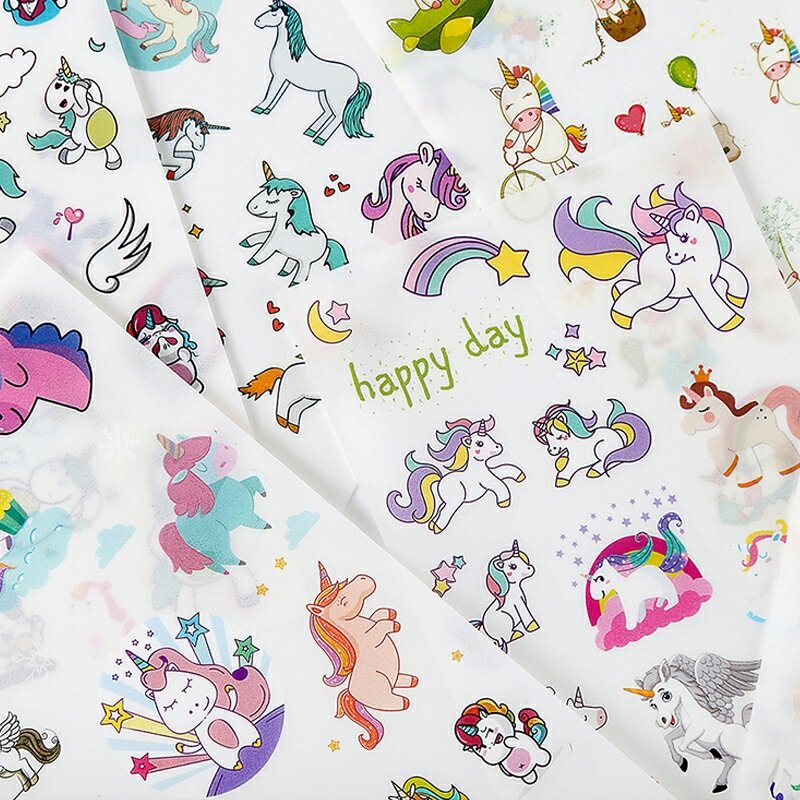 1 set stickers hình Unicorn siêu yêu