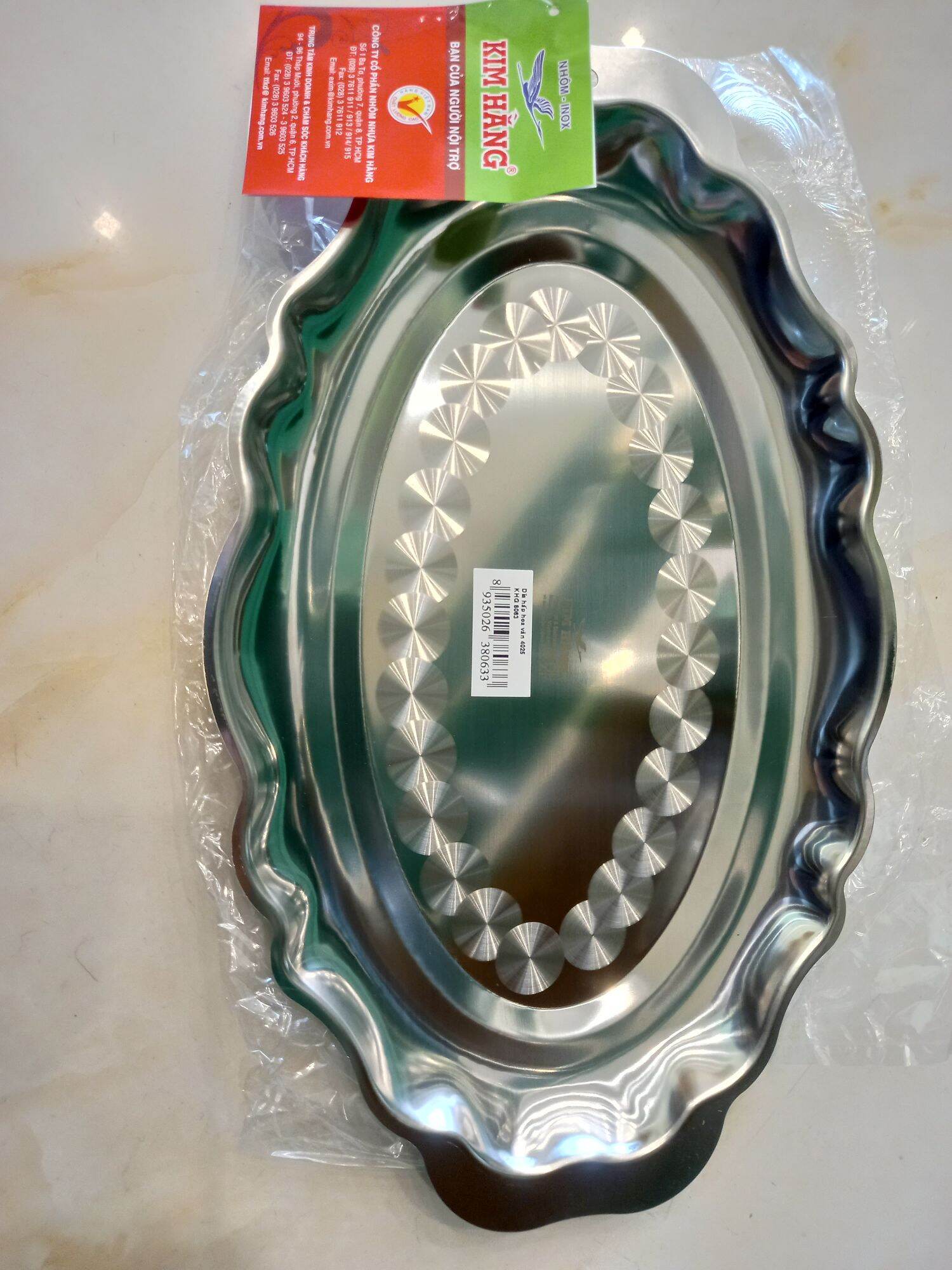 [CHÍNH HÃNG ]Dĩa Inox  Hoa Văn Kim Hằng