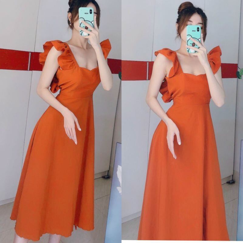 🎀 Đầm 2 Đây Hở Lưng Đan Dây Dáng Dài