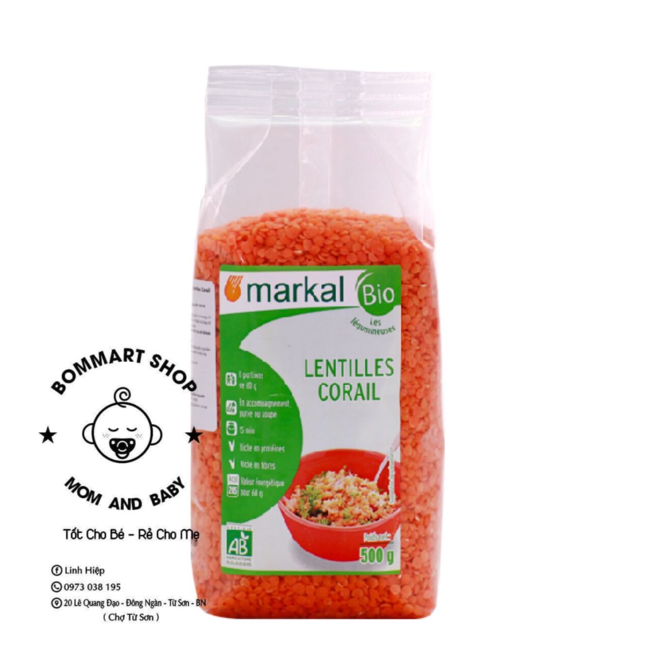 Hạt đậu lăng đỏ markal dinh dưỡng túi 500g