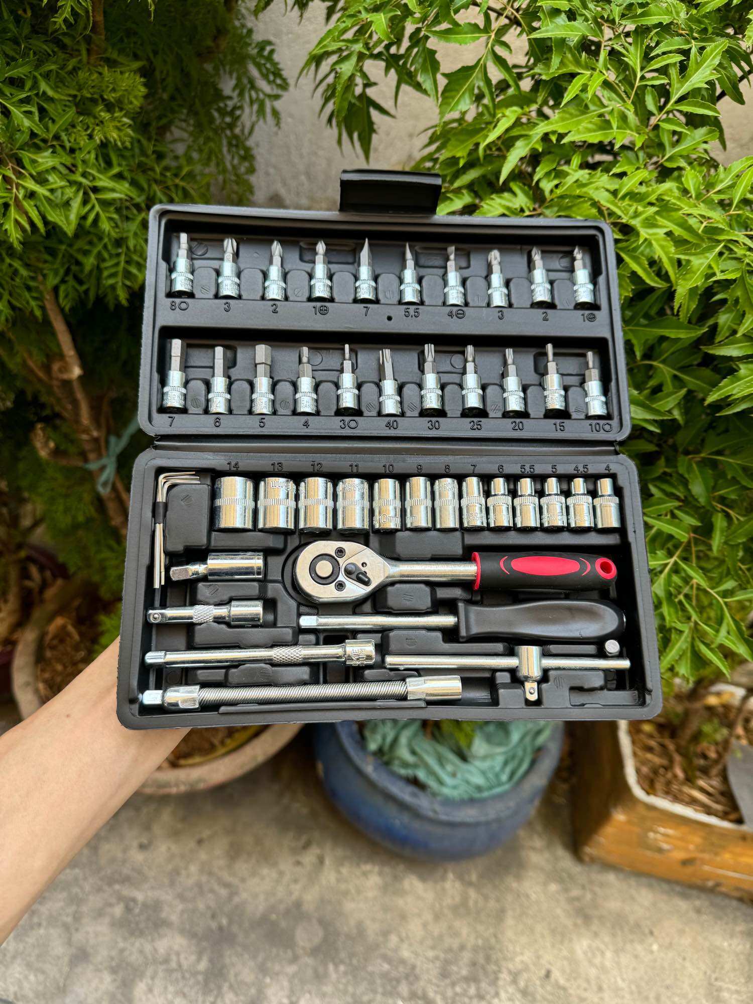 Bộ khẩu típ 46 chi tiết 1/4 cao cấp