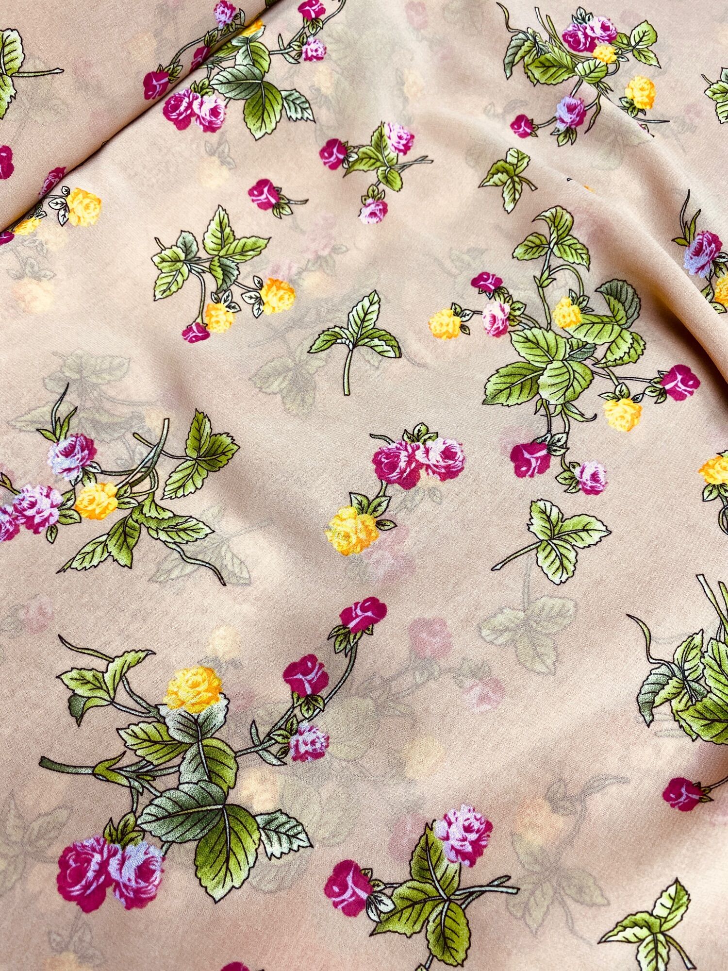 Vải voan chiffon hoa đều MS1016
