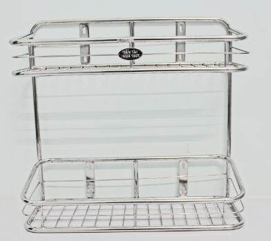 Kệ gia vị treo inox 2 tầng 15*50