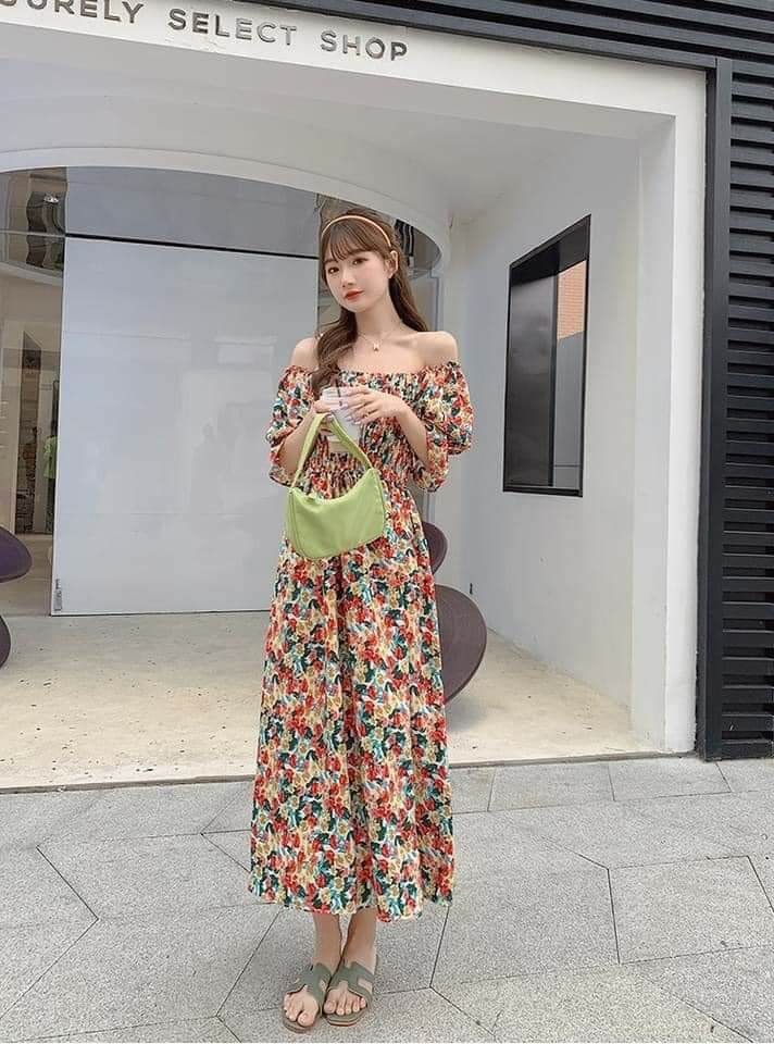 [ CÓ QUÀ TẶNG 🥰] Đầm mẹ và bé hoa hồng xanh