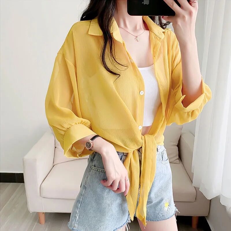 [HCM]Sơ mi voan cột si&ecircu xinh