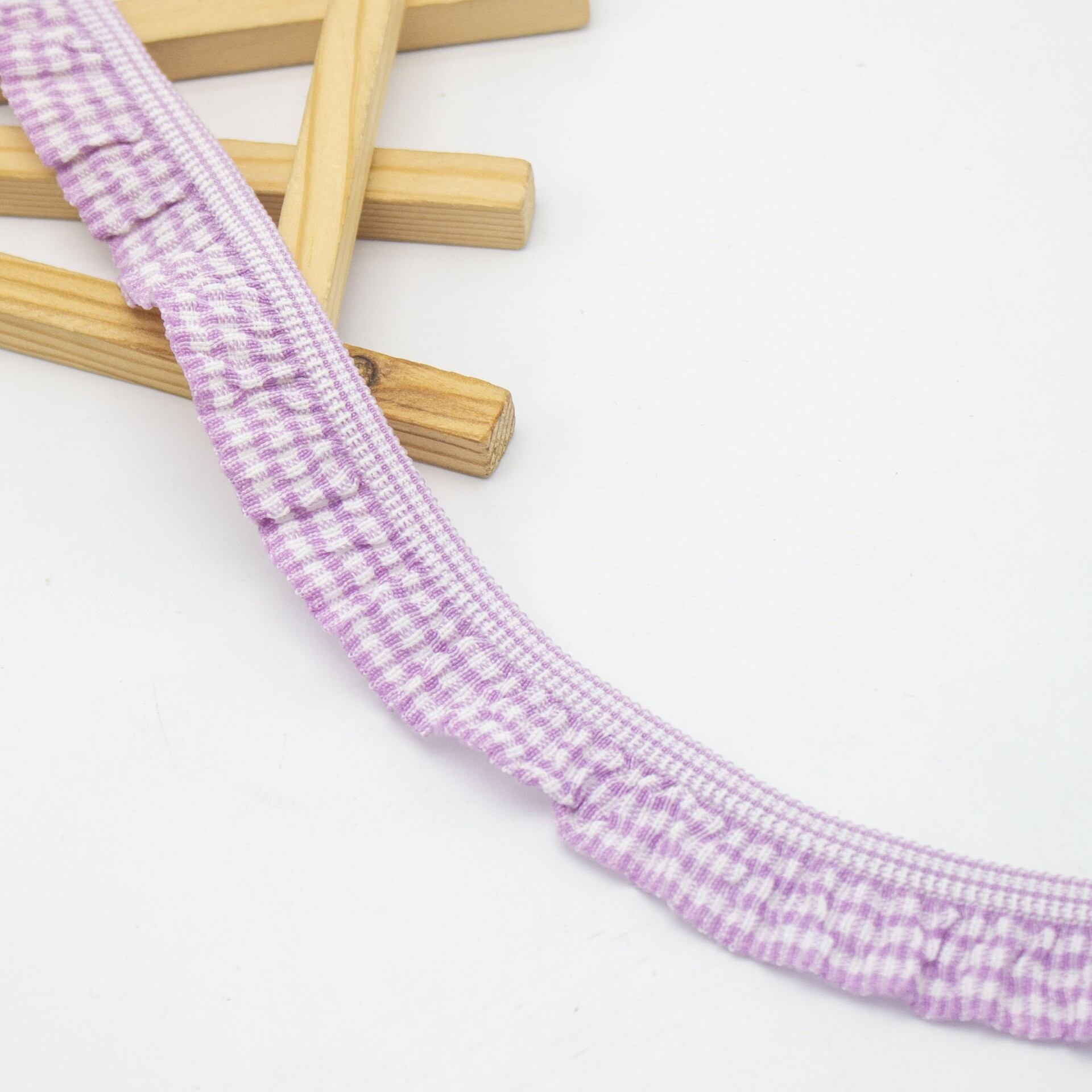 BDJ Baby Clothes 2cm Colorful Plaid Elastic Earlet Skirt Hem Single-sided Lace Elastic Band Baby Soc