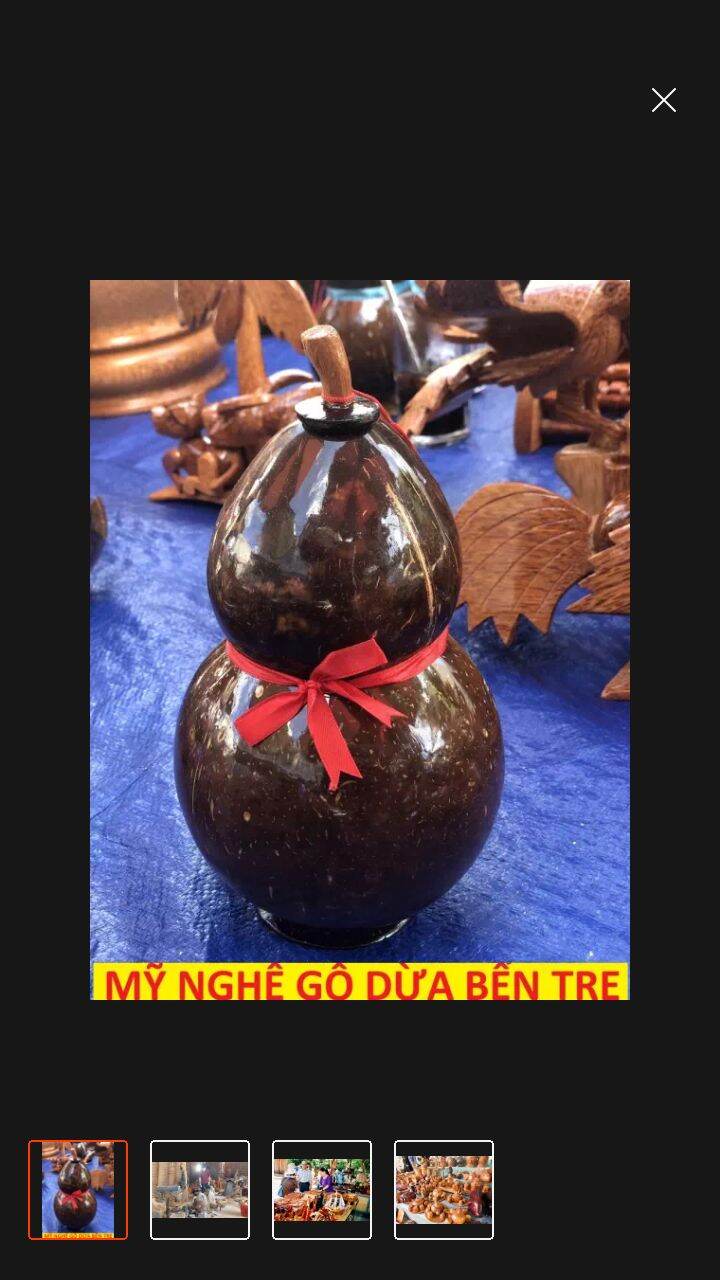 Bình hồ lô đựng rượu làm từ gỗ dừa
