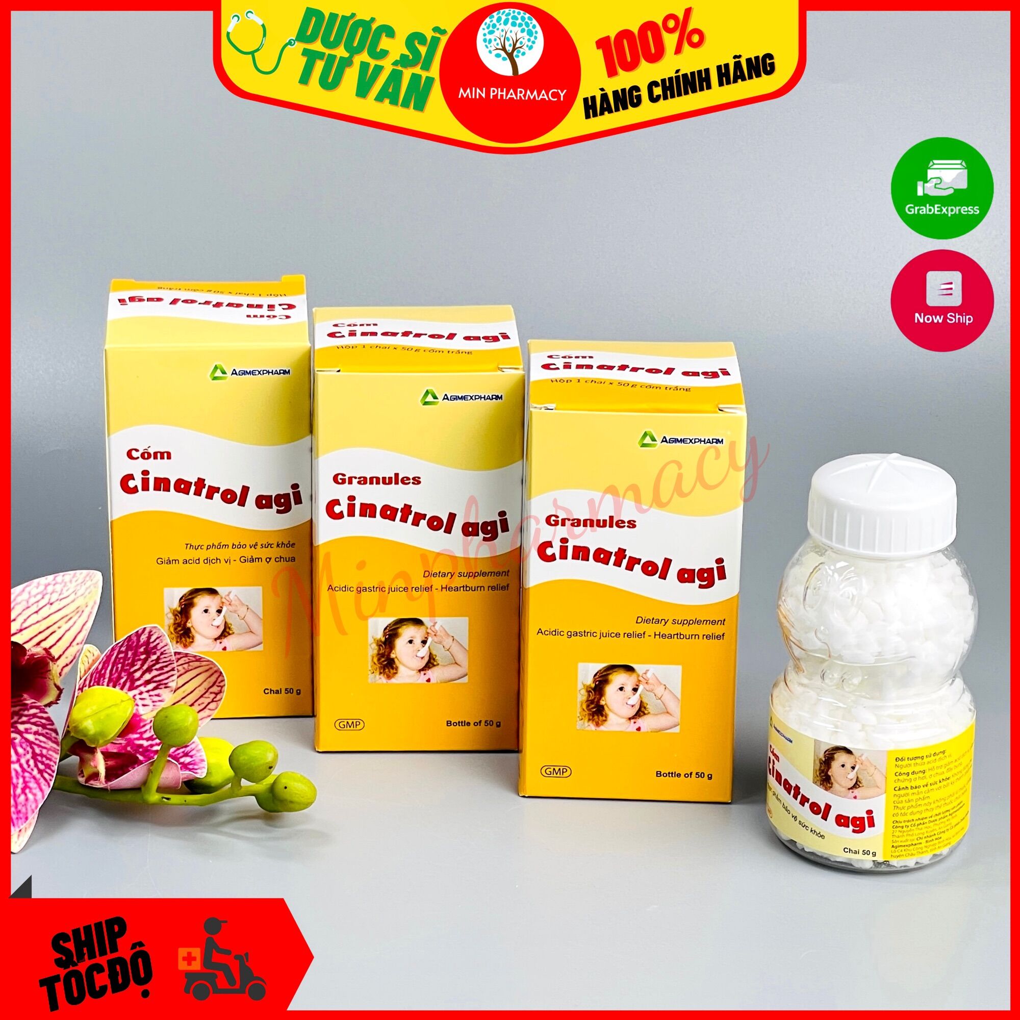 Cốm tiêu hóa trẻ em CINATROL AGI Cốm trắng (chai 50g) - Minpharmacy