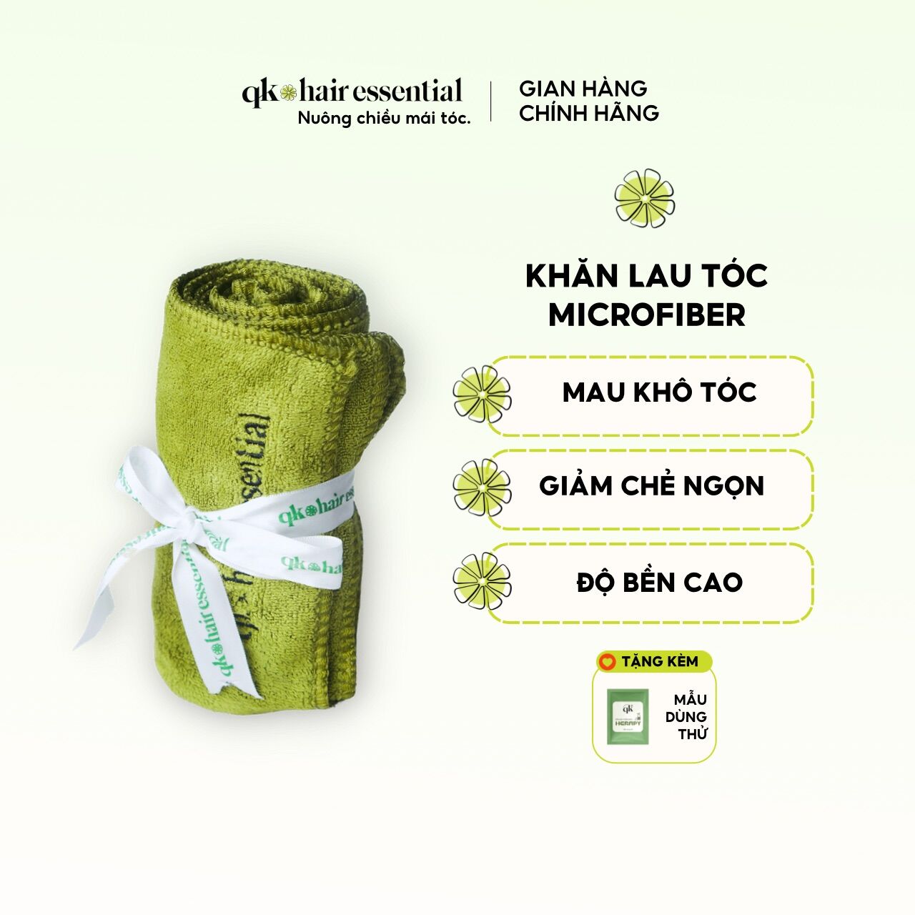 Khăn lau tóc microfiber QK | mau khô tóc giảm chẻ ngọn vải mềm mịn nâng niu mái tóc