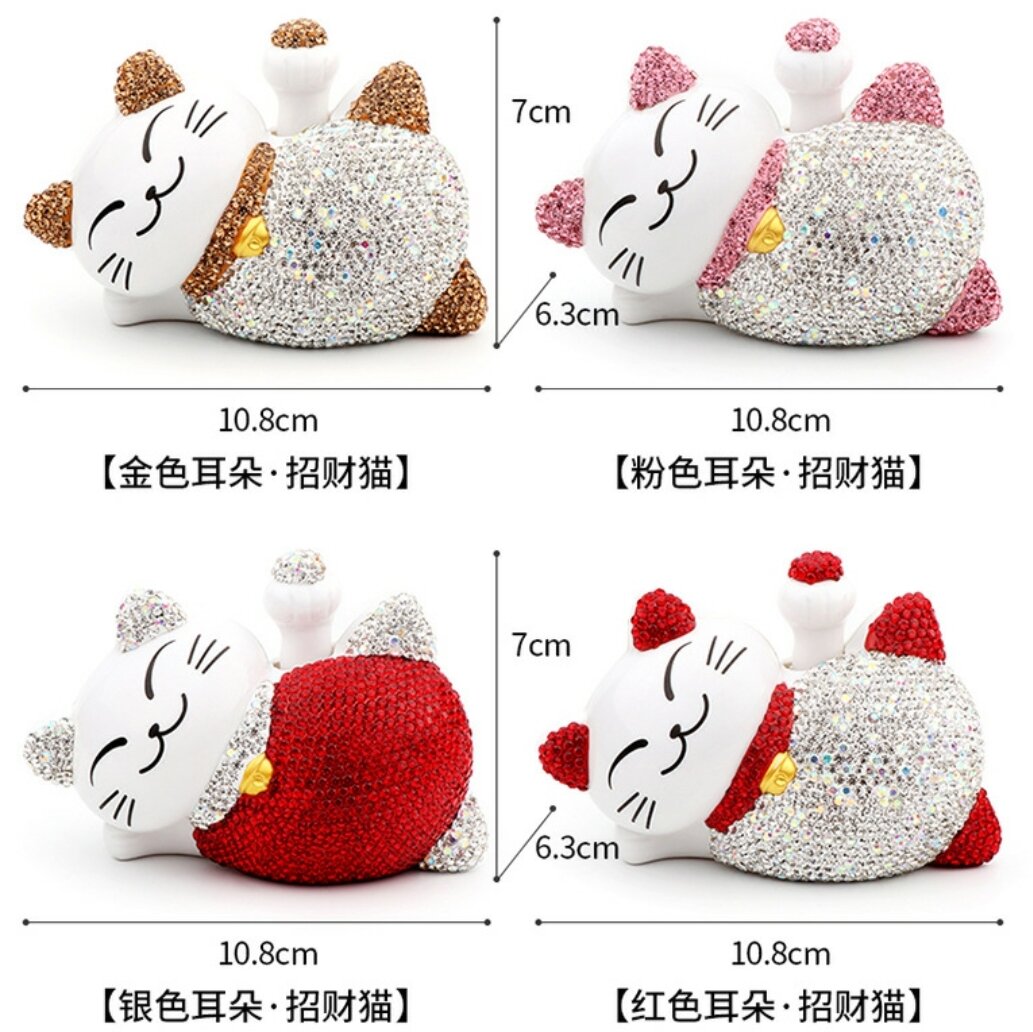 Mèo thần tài đính đá vẫy tay