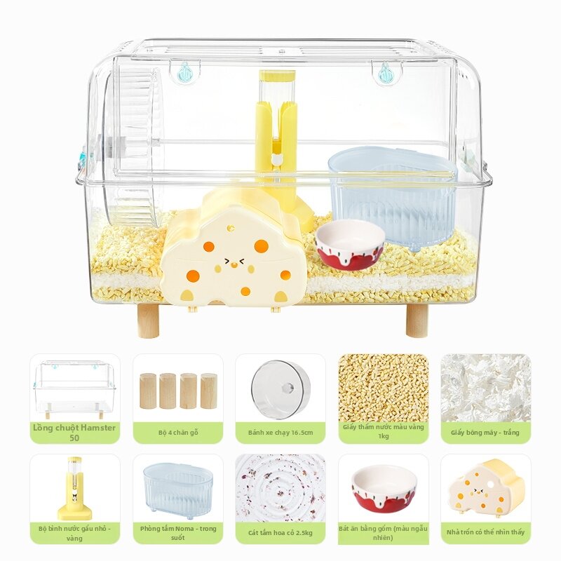 yee | Extra Large Acrylic Transparent Hamster Cage for Golden Hamsters - 6