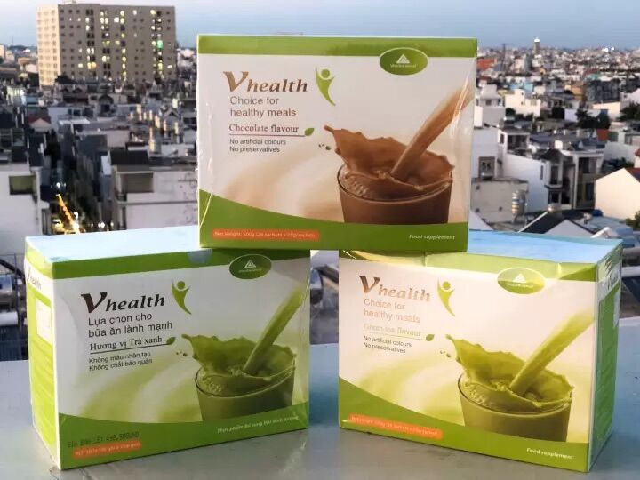 [HCM]Thức uống dinh dưỡng hỗ trợ tăng/giảm cân VHEALTH (socola/trà xanh) bữa ăn dinh dưỡng cho trẻ người lớn tuổi tăng cường sức khỏe 20 gói/hộp