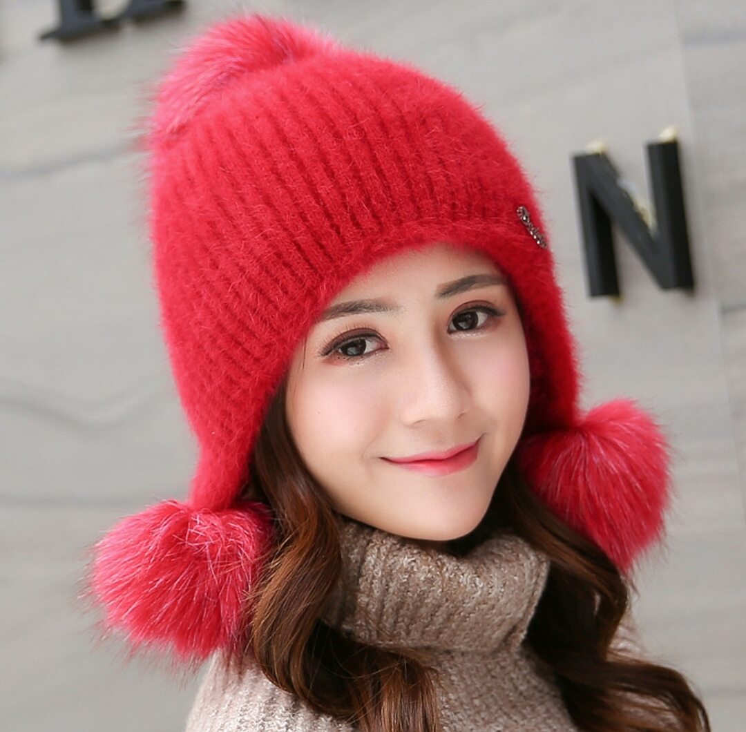 mũ len nữ nón len nữ thời trang Hàn Quốc màu đỏ