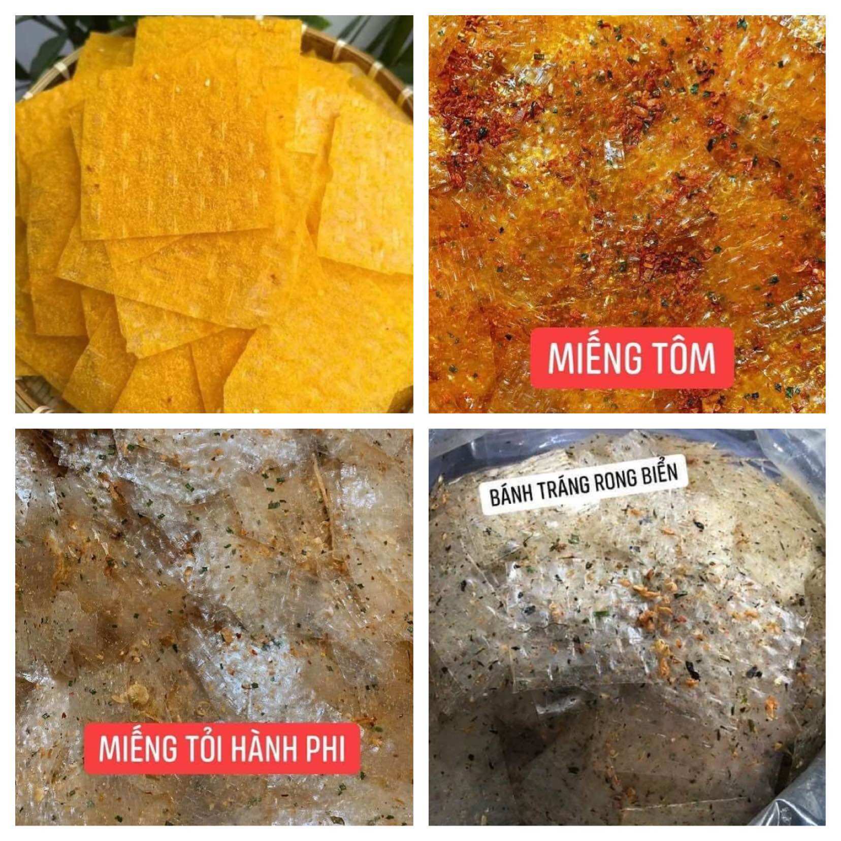 Bánh tráng miếng vuông nhiều vị 500gr