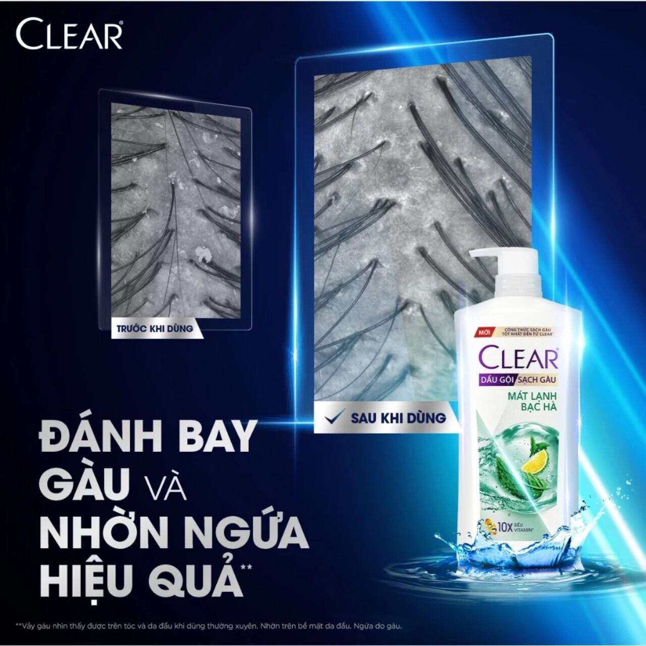 Dầu Gội Đầu Clear Bạc Hà Unilever chính hãng 880g