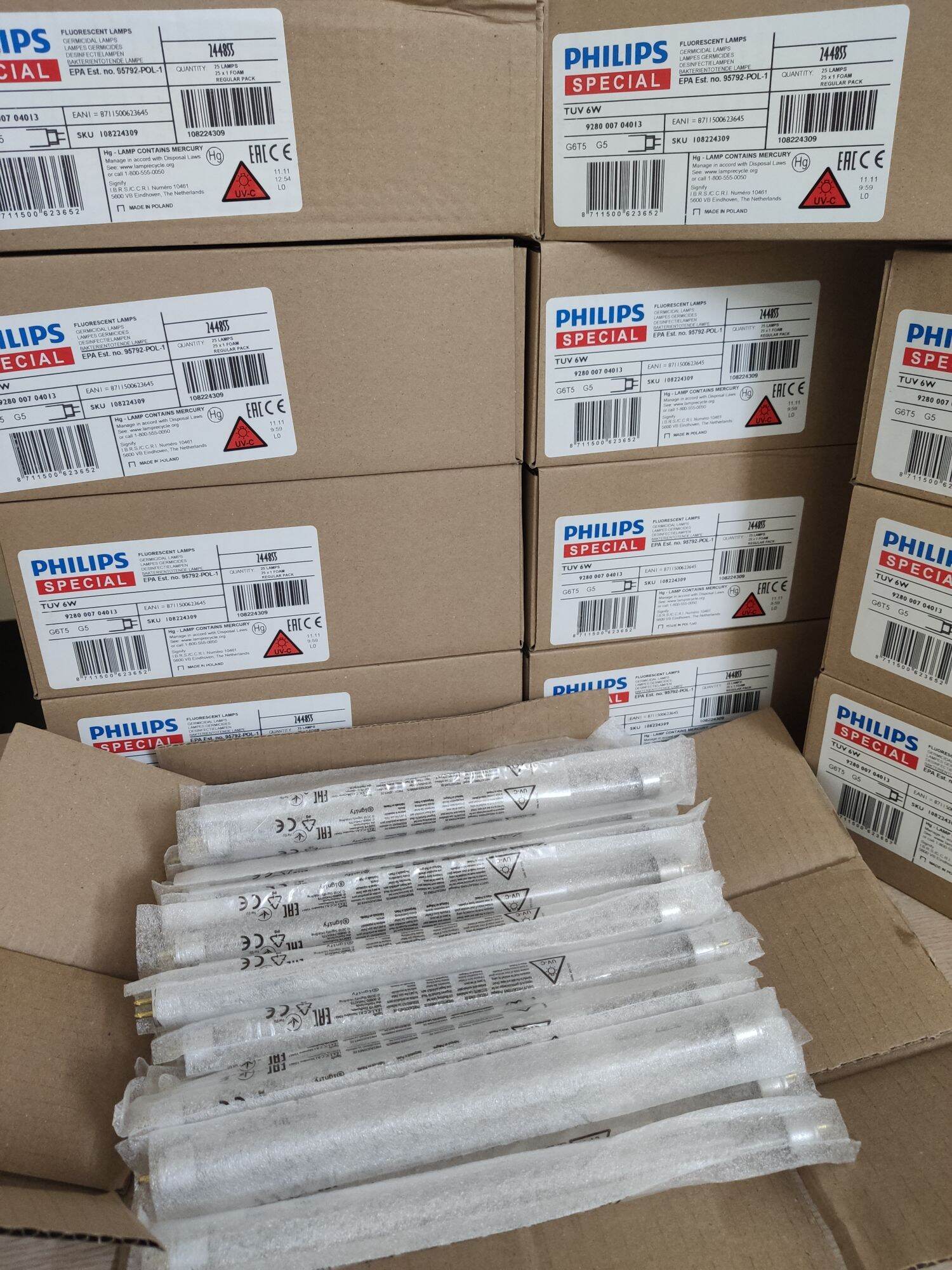Bóng đèn UV 6W Philips cho máy lọc nước (2 chân 2 đầu)