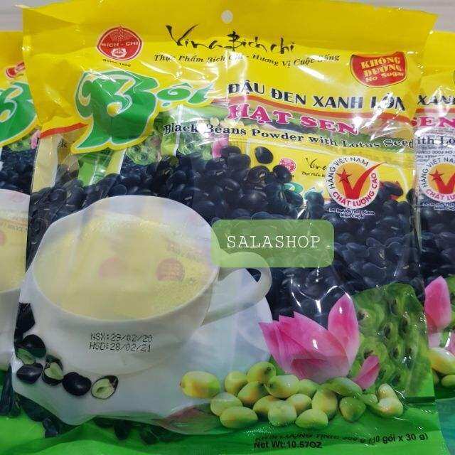 Bột đậu đen xanh lòng hạt sen Bích Chi không đường gói 300gr