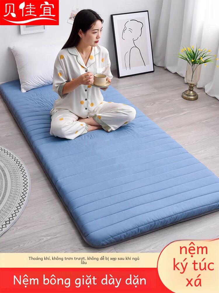 Có Thể Gập Lại Mềm Nệm Sinh Viên Thảm Trải Sàn Ký Túc Xá Đơn Tấm Lót Ngủ Tại Nhà Giường Đôi Nệm Chần Bông Hiện Đại Đơn Giản Phong Cách Polyester Sợi