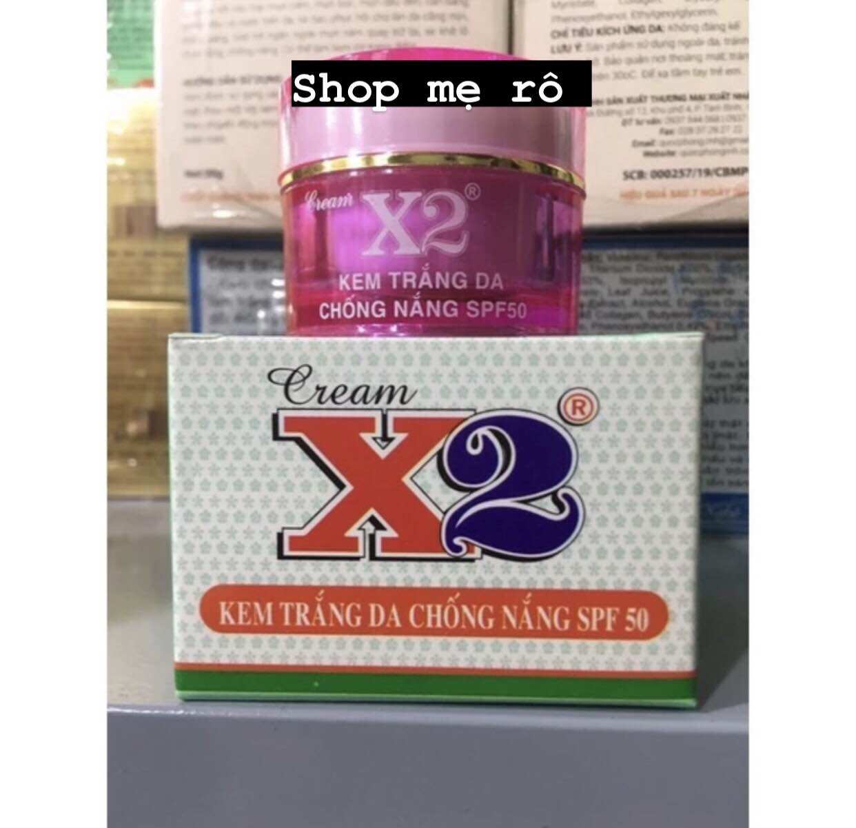 Kem x2 trắng chống nắng hủ 8g