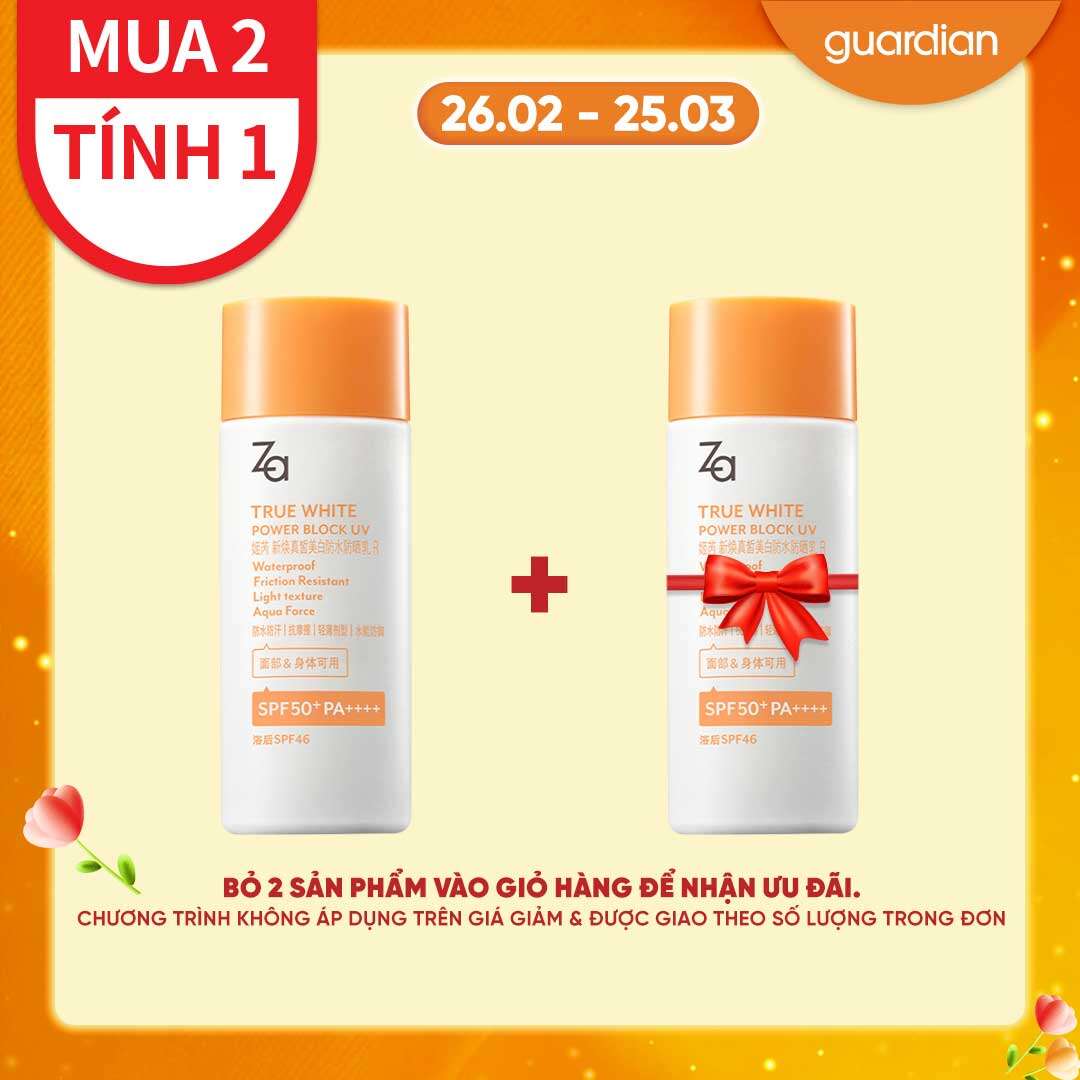 Kem Chống Nắng Kiềm Dầu Za True White Ex Power Block Uv Spf 50 Pa++++ 50Ml