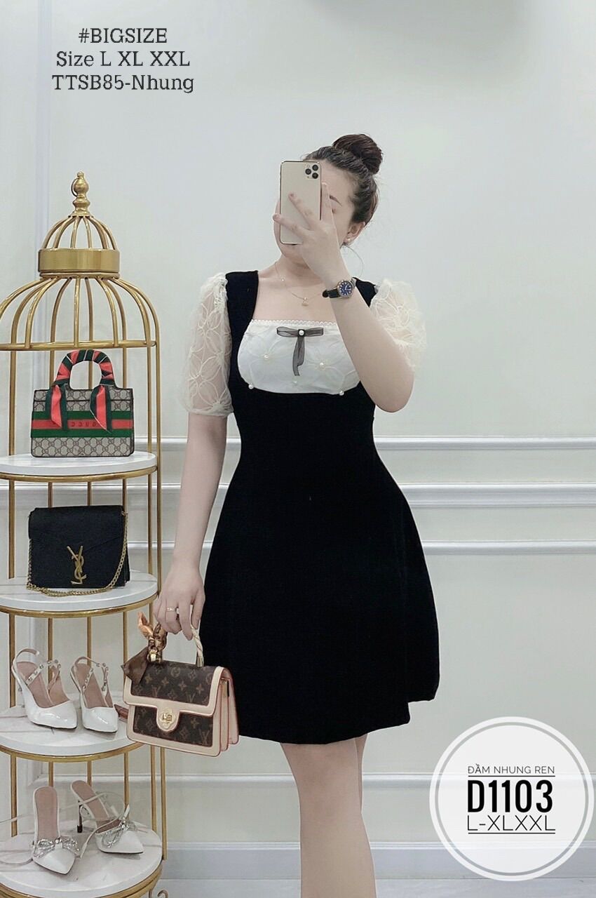 Bigsize 60- 90kg ĐẦM NHUNG REN