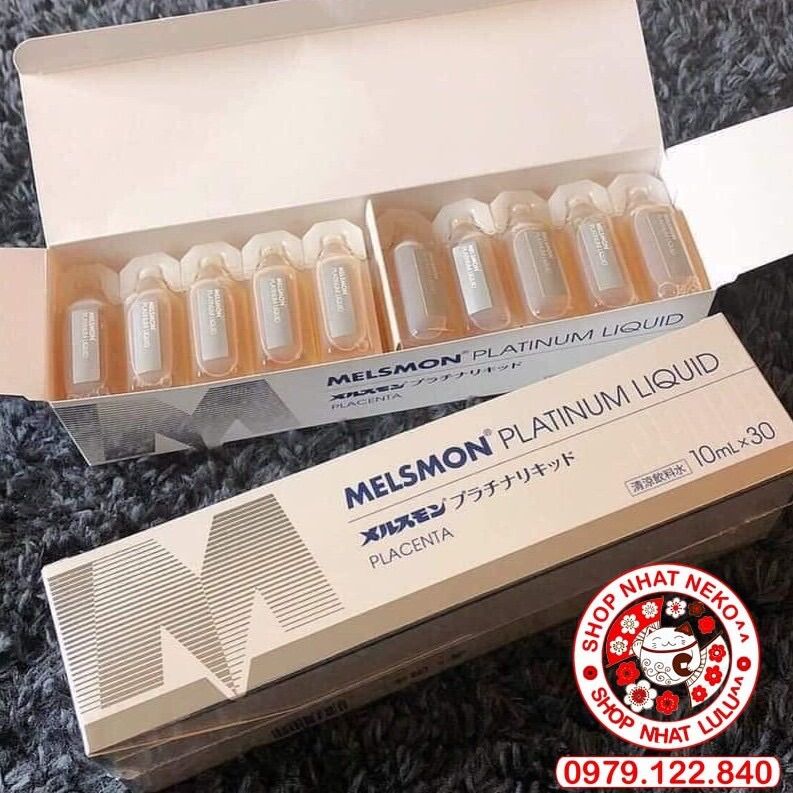 Nhau thai ngựa Melsmon Platinum Liquid Placenta 30 ống của Nhật Bản