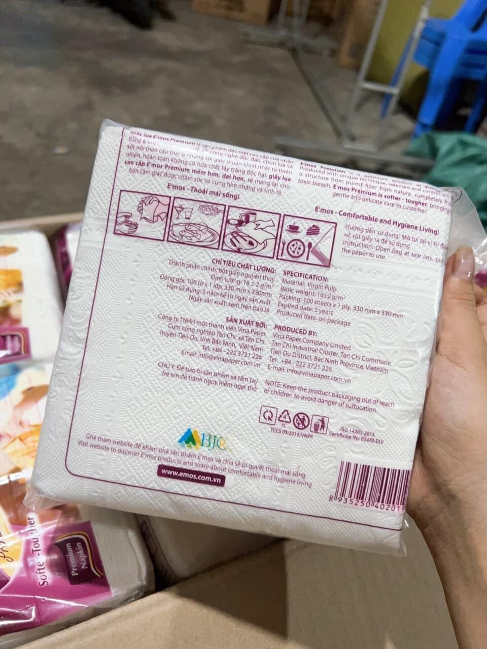 Giấy ăn lụa emos 100 tờ