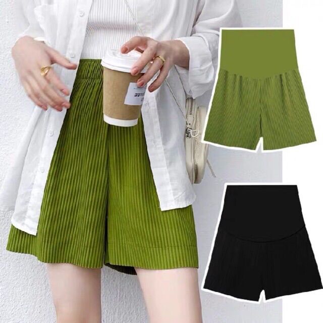 🤰quần short bầu xếp li sandal -hàng quảng châu