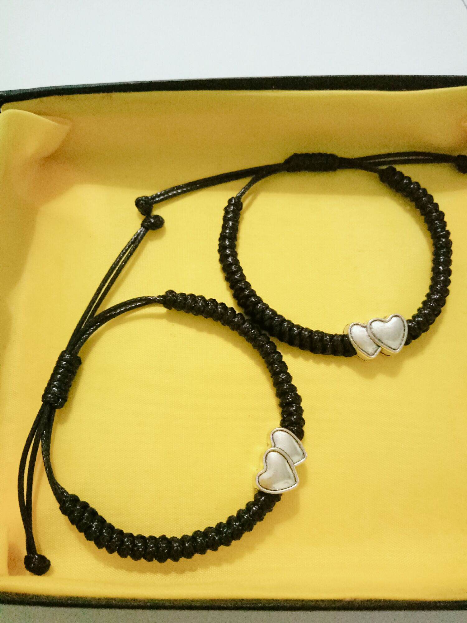 Vòng tay cặp tình yêu, tình bạn charm trái tim mạ bạc cao cấp (ảnh thật)