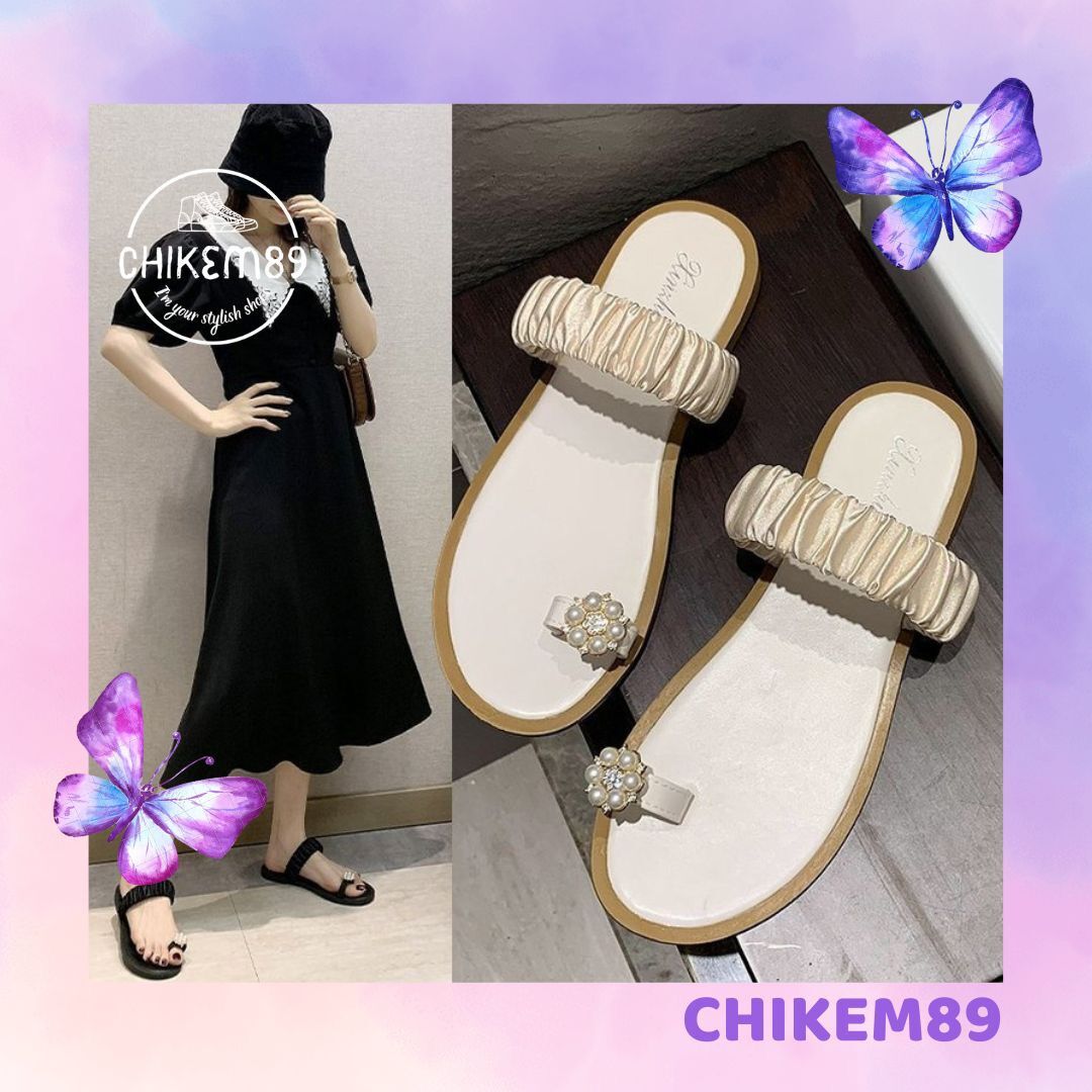 Dép nữ - dép bệt xỏ ngón đính đá quai ngang dễ thương rẻ đẹp 2020 (DXN-M22)