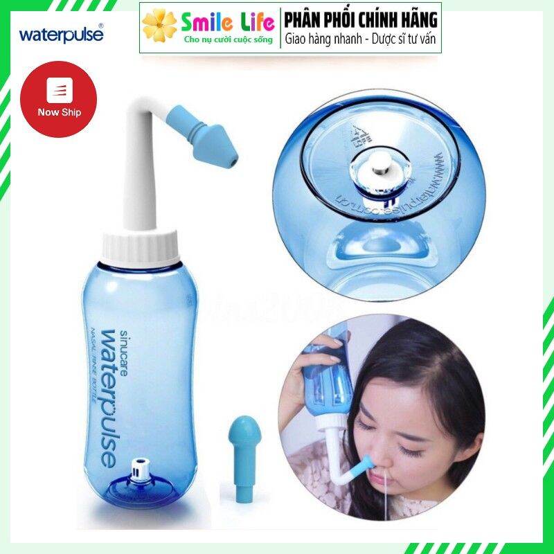 Bình rửa mũi cải tiến waterpulse 300ml - rửa sạch vi khuẩn, ngăn ngừa viêm xoang
