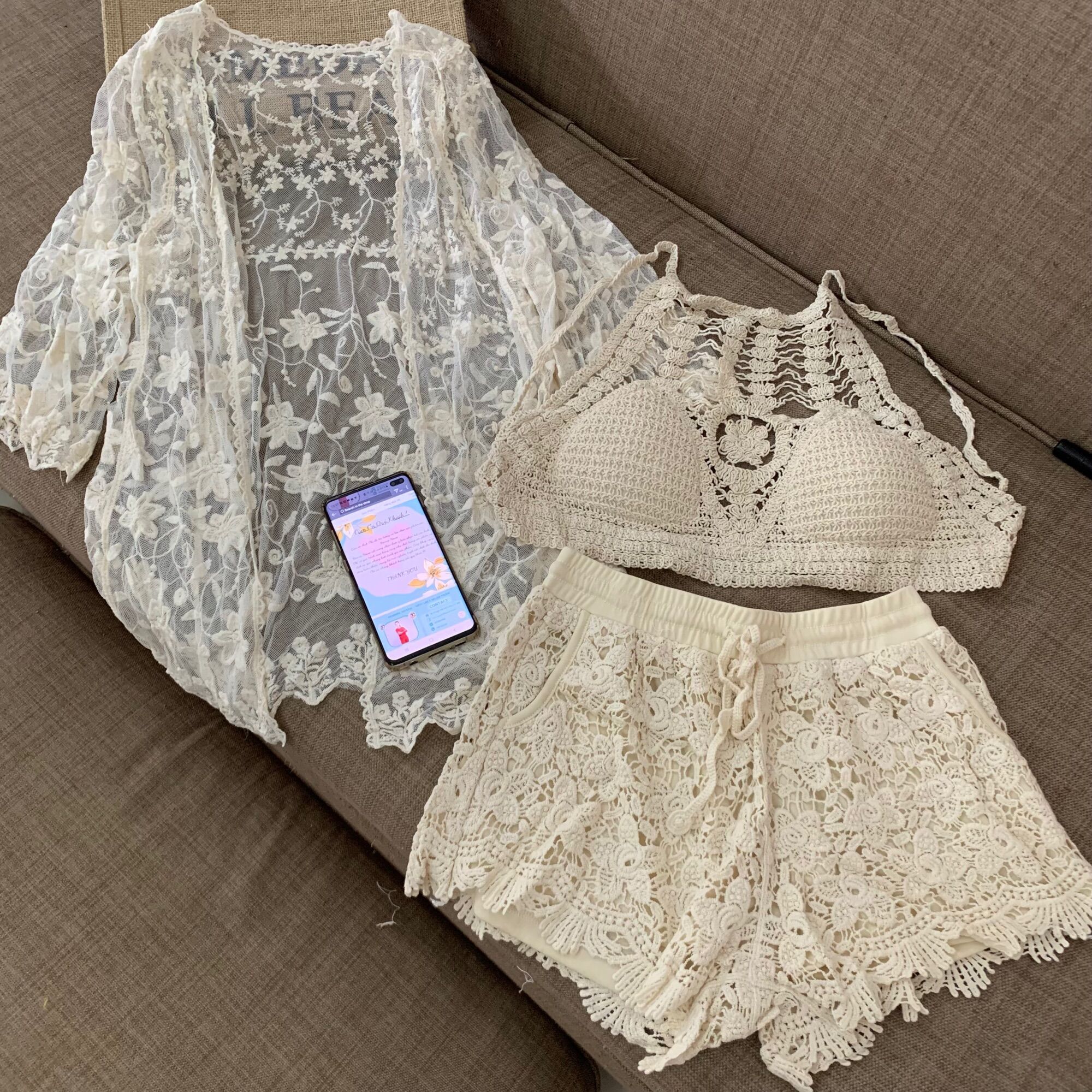 Ren 09-set ren đi biển nữ 3 món có bán rời, bộ bơi bikini