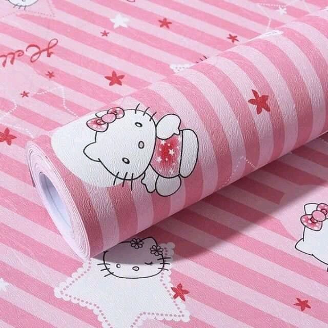 Giấy dán tường HELLO KITTYM2  khổ 45cm có keo sẵn