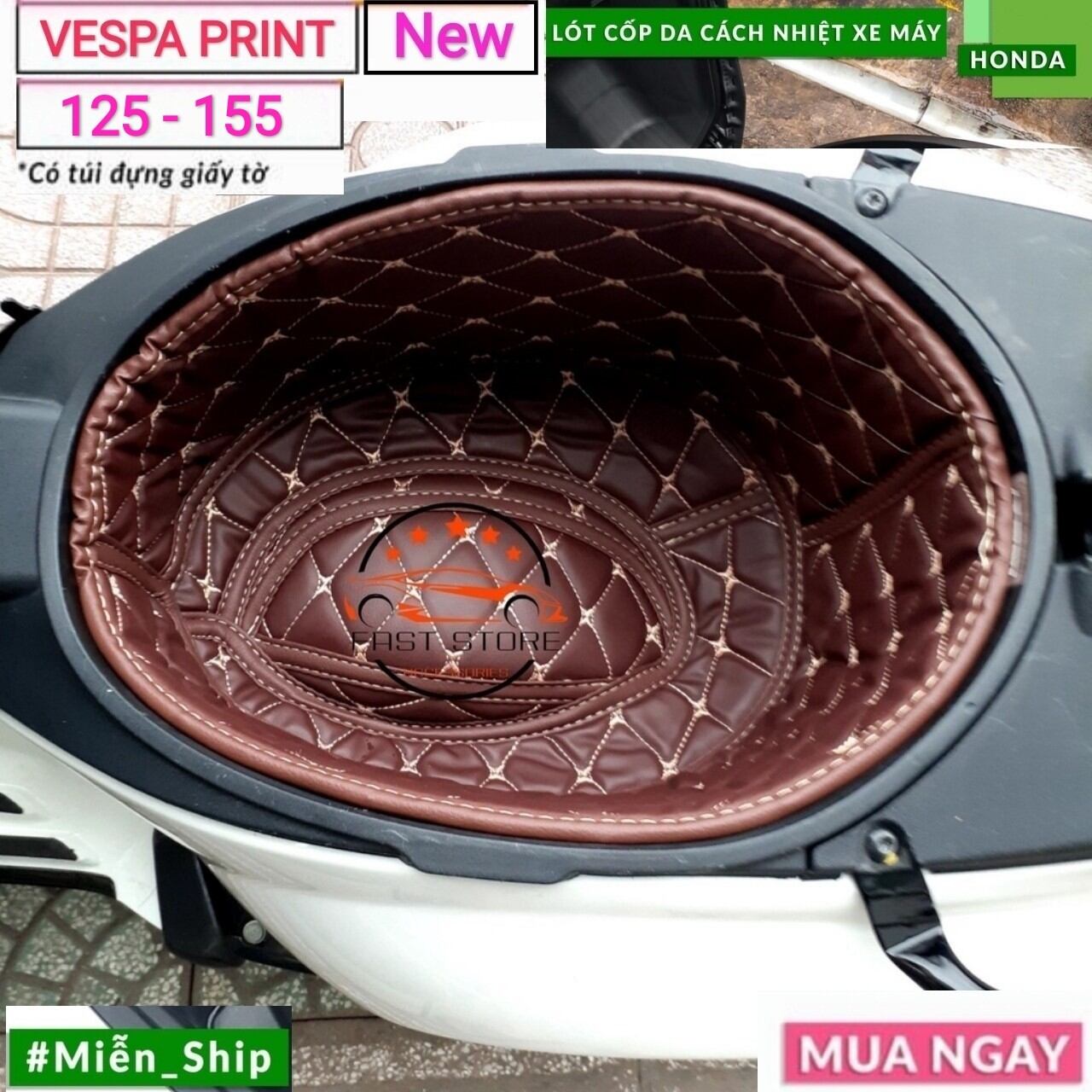 Đệm cốp cách nhiệt có túi cho xe máy vespa print* 2015 - 2022