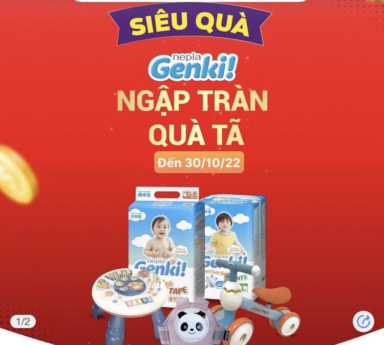 Bỉm tã quần Genki size XL 38 miếng 12-17kg