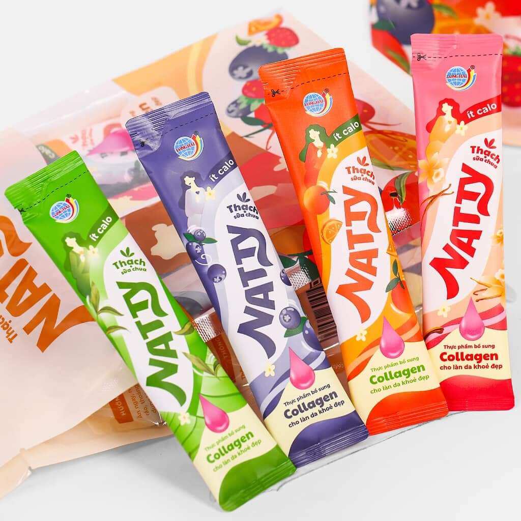 thạch sữa chua long hải Natty collagen(1 gói 500gr)