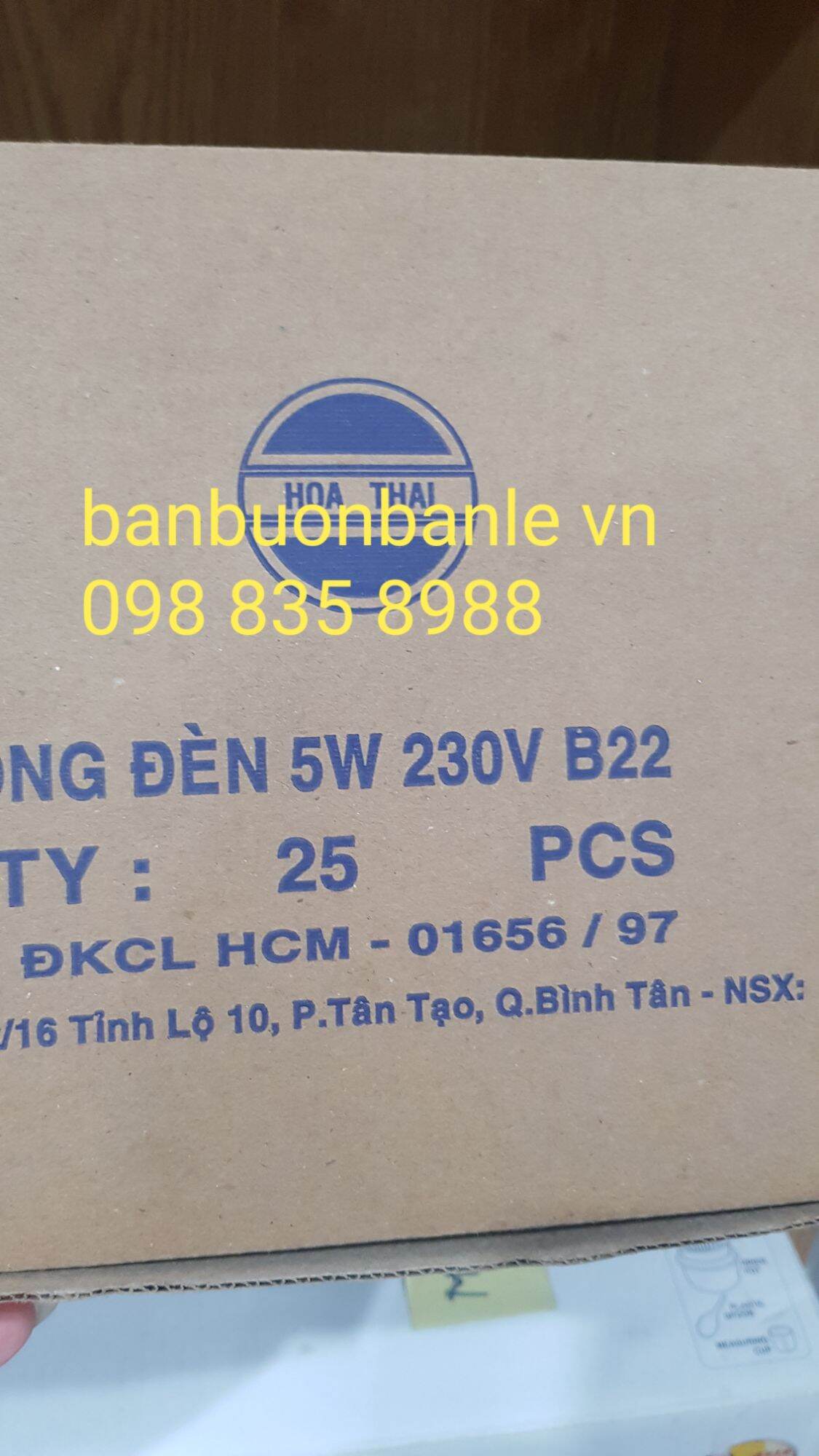 Hôp 25c bóng đèn sợi đốt 5w đui E27 Hòa Thái