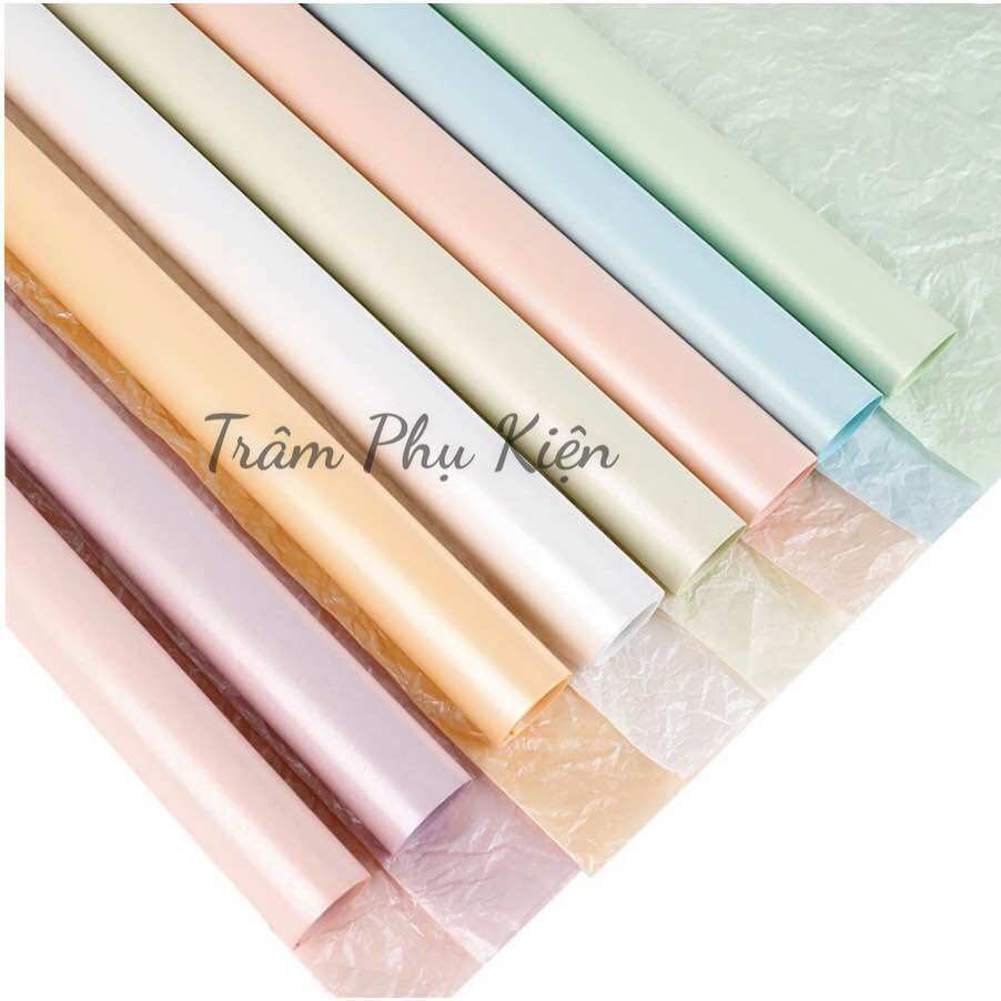 (20 tờ) Giấy nhăn ánh ngọc, giấy nến bó hoa