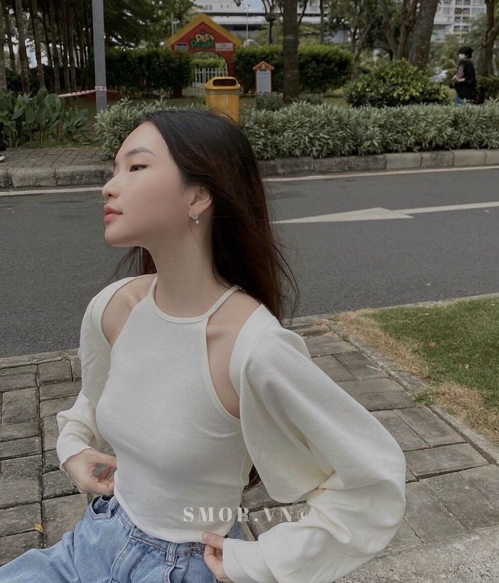 Set áo 2 món áo yếm + khoác tay phồng🔥🌞