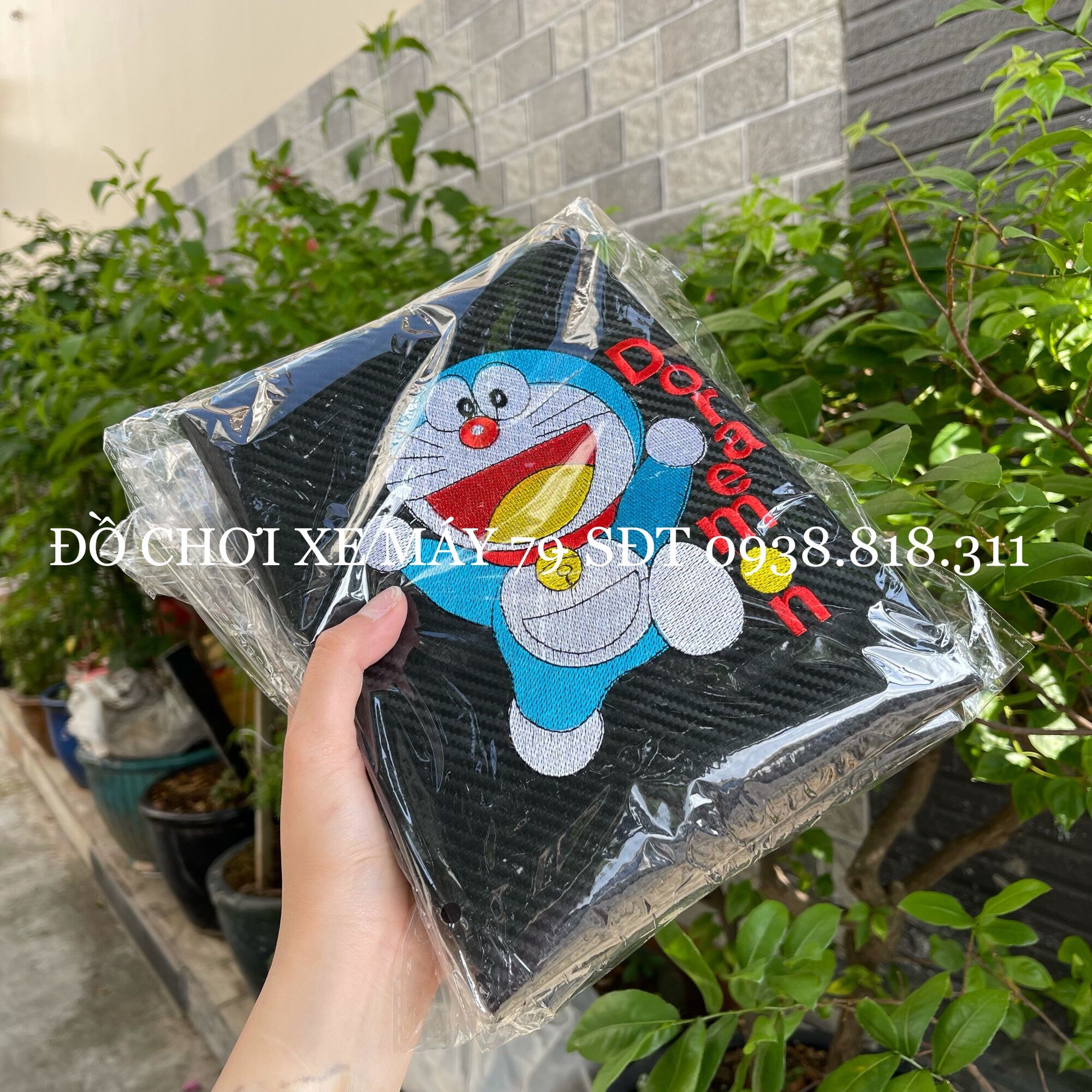 Da yên thái thêu carbon hình Doraemon