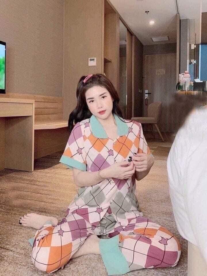 Bộ lụa Pijama lụa loại 1 chất mềm mịn, mát + Ảnh thật ,Bộ Lụa Mango Tay Ngắn