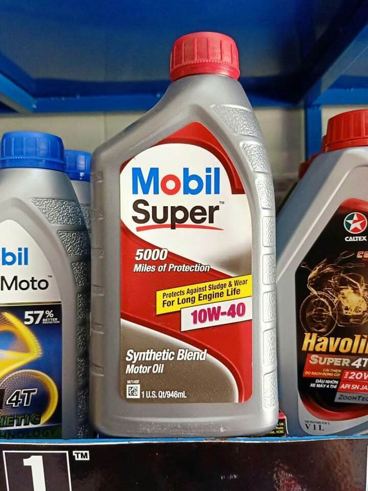 [HCM][Nhập khẩu từ Mỹ] Dầu nhớt Mobil Super 5000 10W40 (Dung tích 945ml)