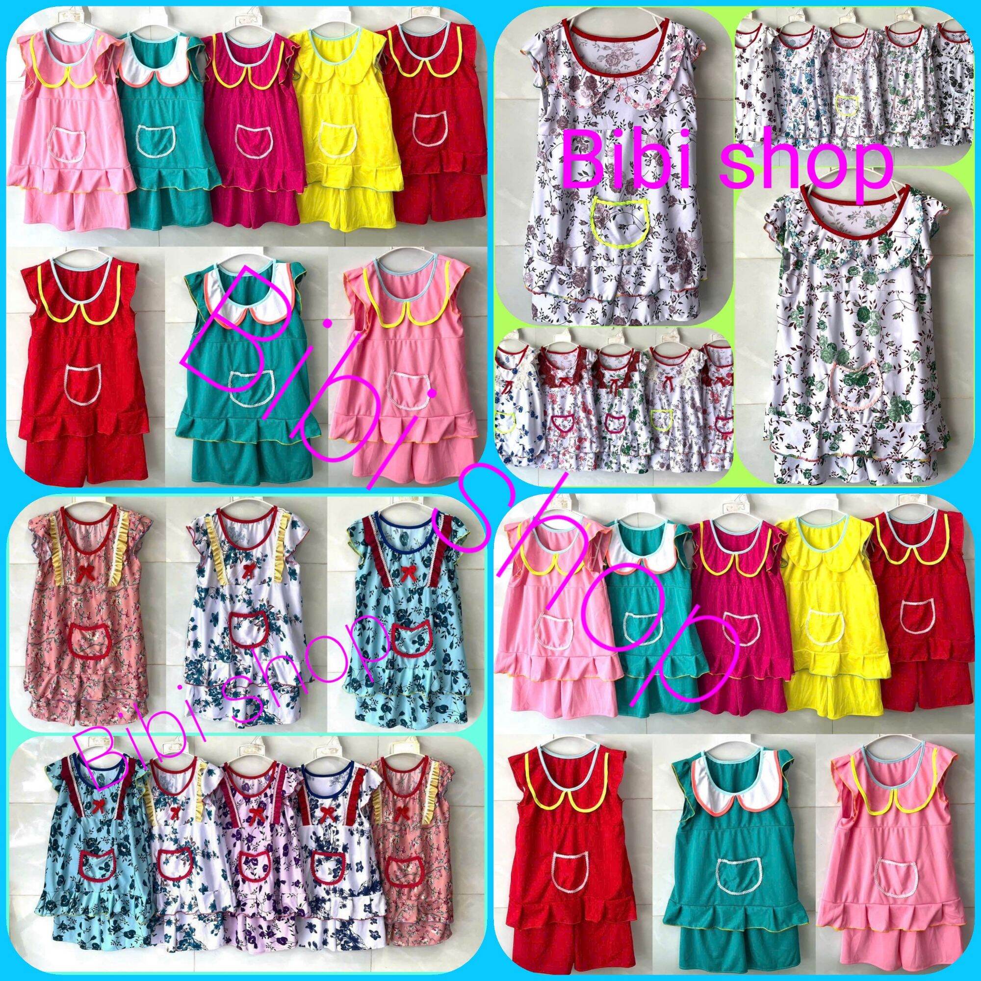 22_28kg💥Sale  5 Bộ ĐỒ BỘ BÉ GÁI  5 Bộ thun lụa phối  Đồ bộ trẻ em. bộ quần đùi bé gái. đồ bộ mặc nhà bé gái 4_8 tuổi - 3