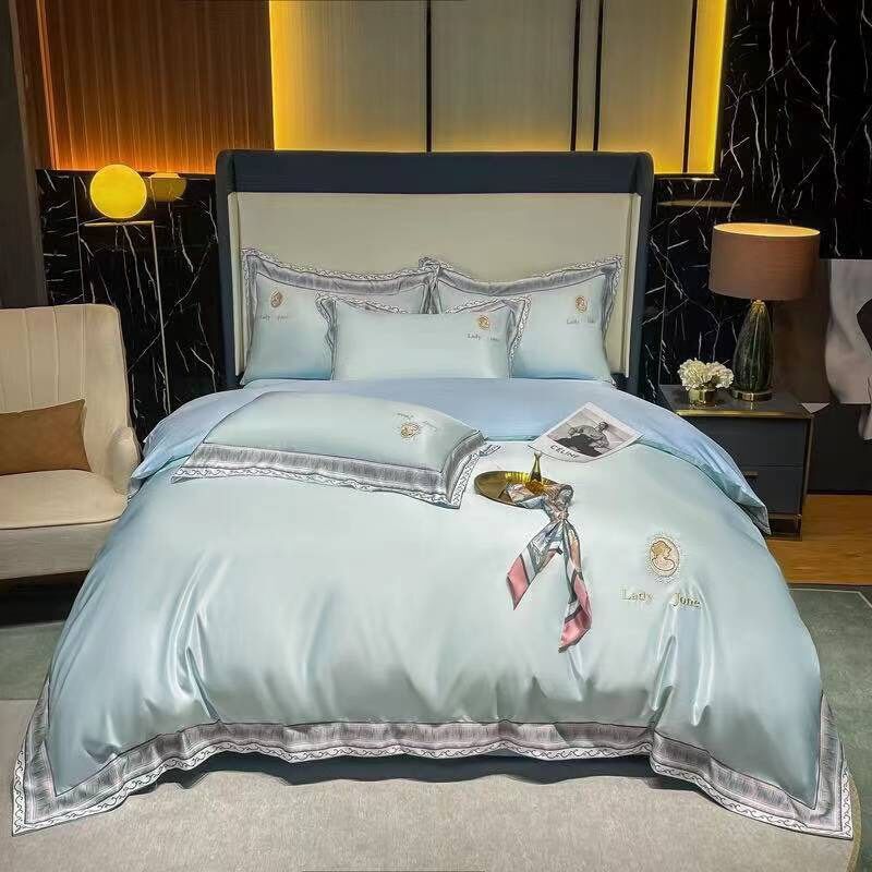 Bộ chăn ga gối cotton lụa gồm 4 món