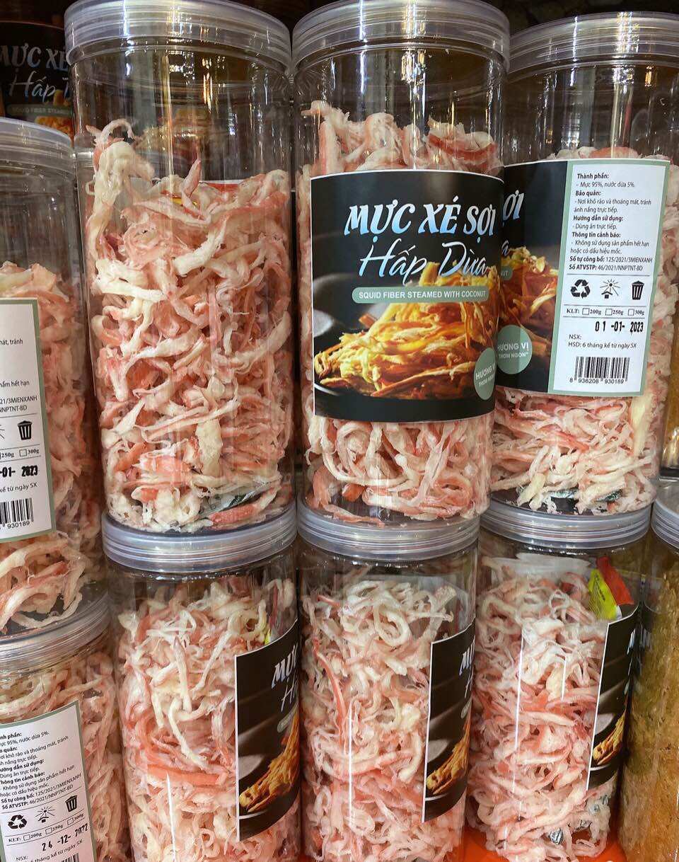 Mực xé sợi hấp dừa, Mực hấp nước dừa