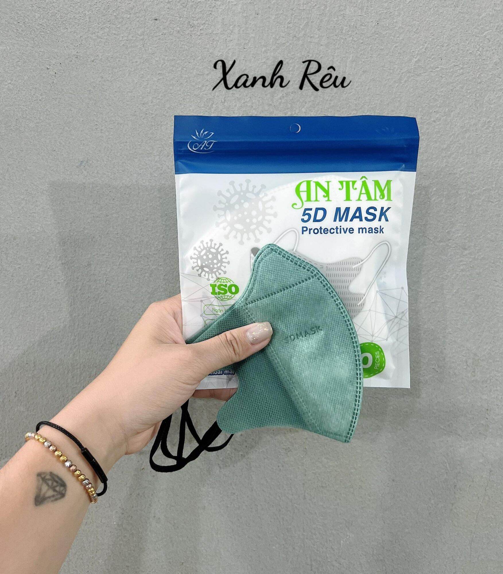 Thùng 100 chiếc khẩu trang y tế 5d mask An Tâm 3 lớp giấy kháng khuẩn bảng màu thái giá sỉ