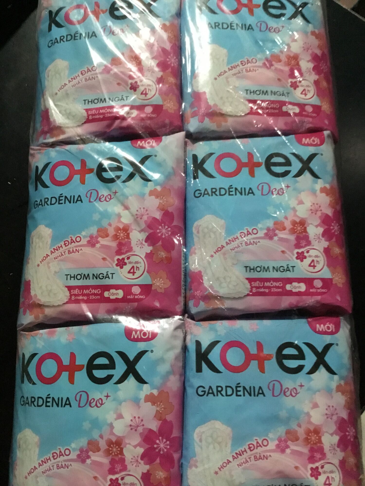 Combo 8 gói băng vệ sinh kotex hoa anh đào gardenia deo+ 23cm siêu mỏng cánh siêu khử mùi - hsd luôn mới
