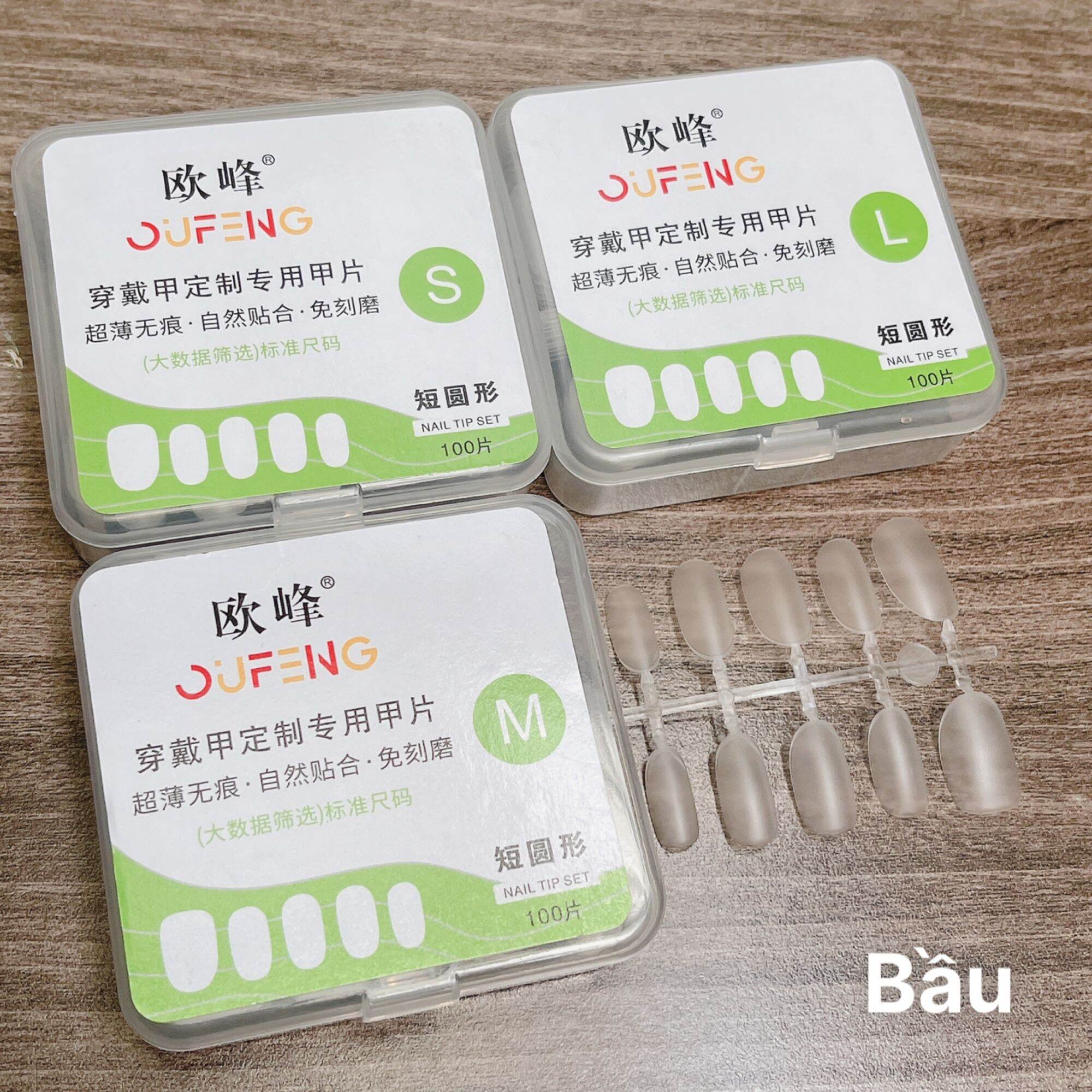 Hộp 100 móng úp làm nailbox chia sẵn size không cần đo móng nhám sẵn form dẻo ôm sát móng thật