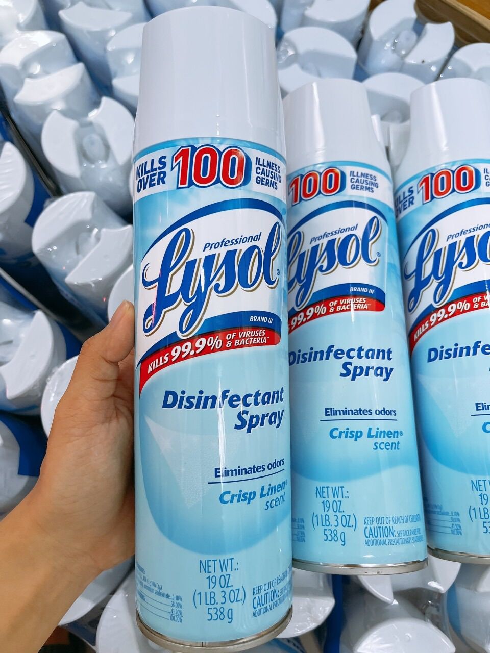 Chai xịt diệt khuẩn mọi bề mặt Lysol Disinfectant Spray Crisp Linen 538gr (Hàng Mỹ)