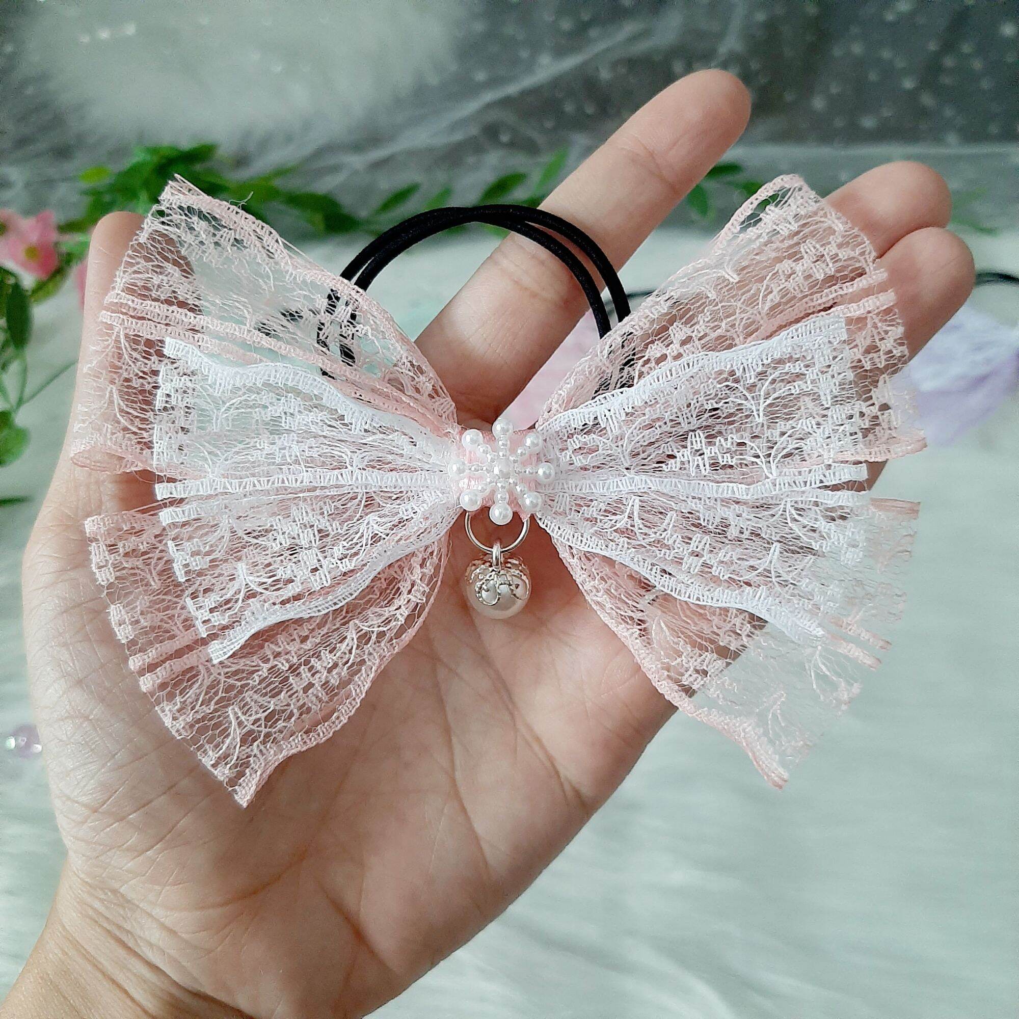 Cột tóc nơ lưới đính ngọc (mua 9 tặng 1)